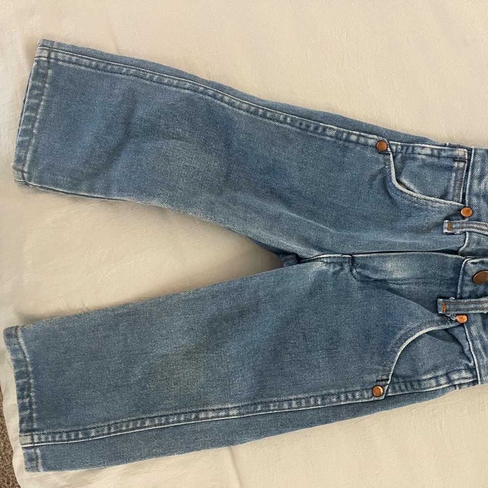 Blue Denim Wide-Leg Jeans Wrangler